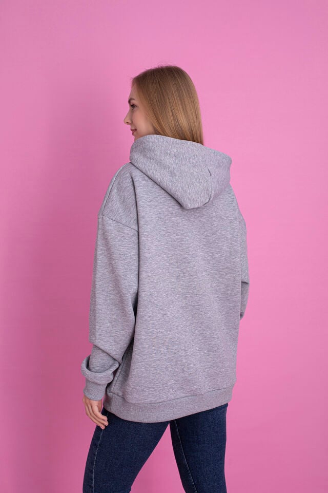 0003 Üç İplik Şardonlu Antrasit Sweatshirt 2XL - GRİ