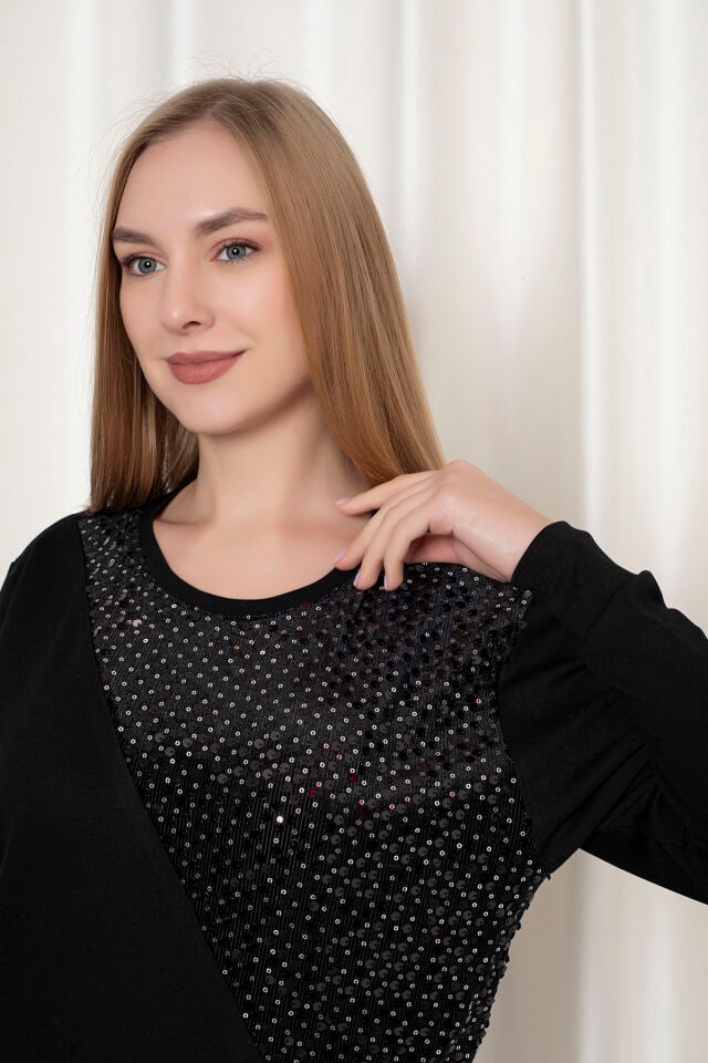 0065 oysho pullu model sweat 2XL - Siyah