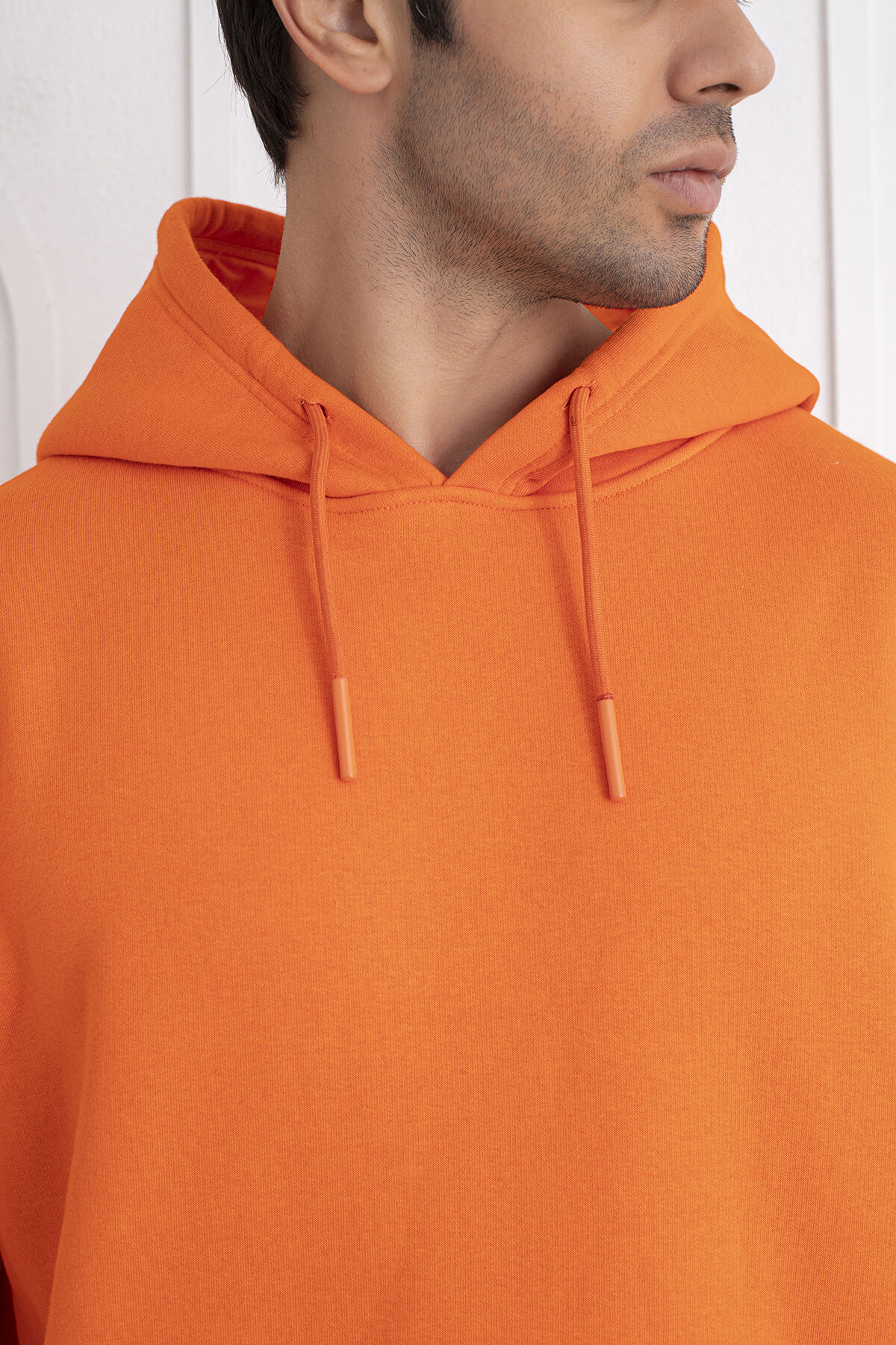 0003 Owersize Kapşonlu Mavi Sweatshirt M - TURUNCU