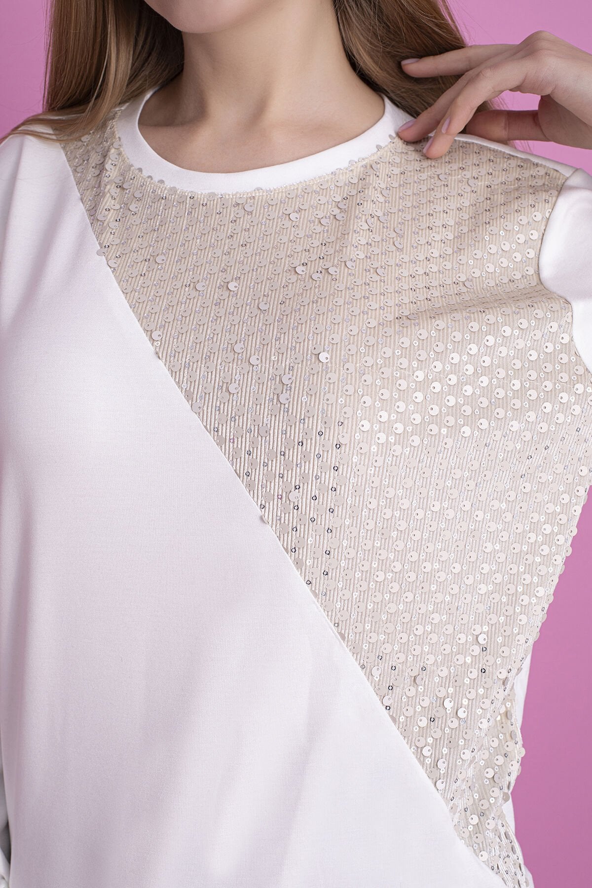 0065 oysho pullu model sweat KREM - S