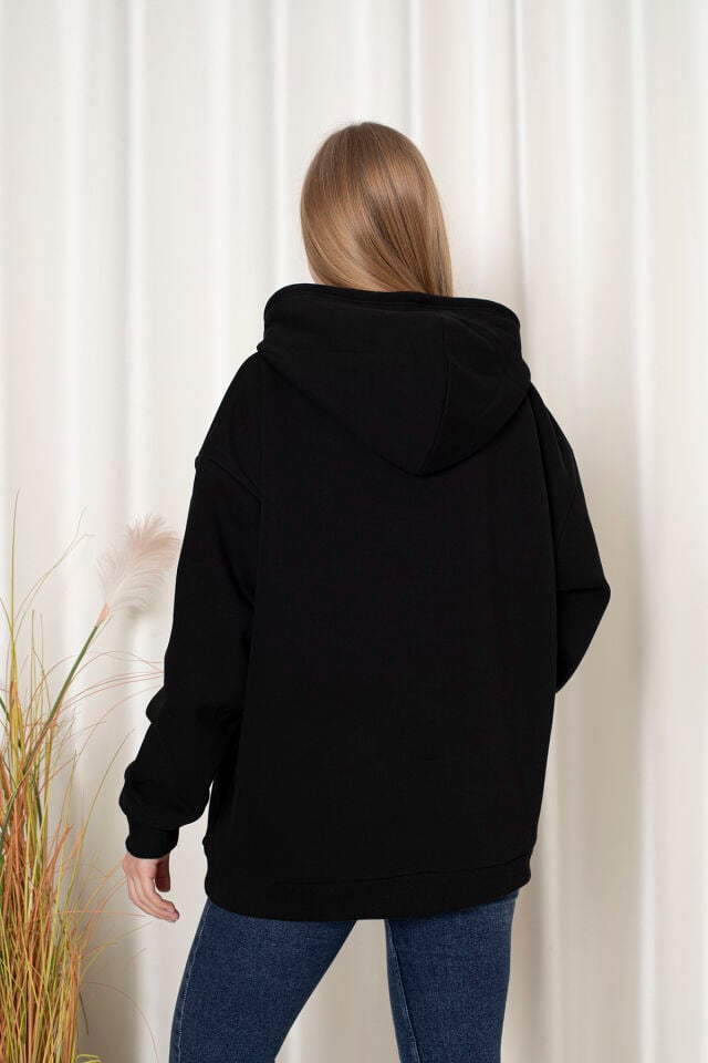 0003 Üç İplik Şardonlu Sweatshirt S - SİYAH