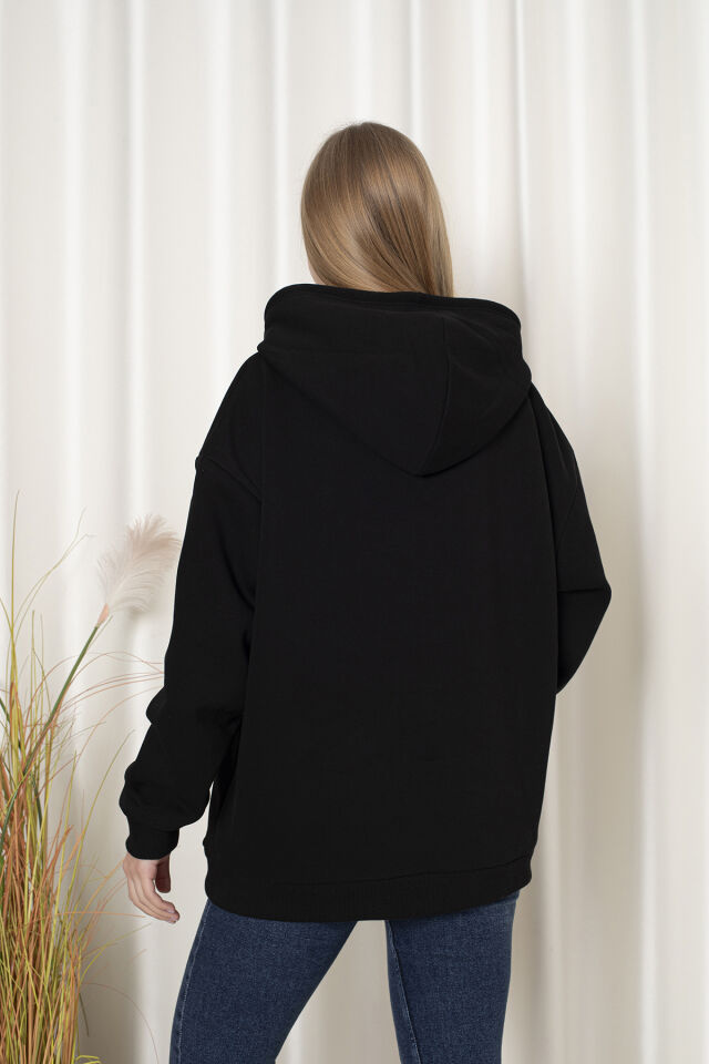0003 Üç İplik Şardonlu Sweatshirt M - SİYAH