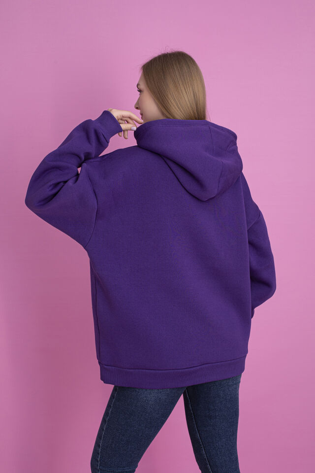 0003 Üç İplik Şardonlu Turuncu  Sweatshirt S - MOR