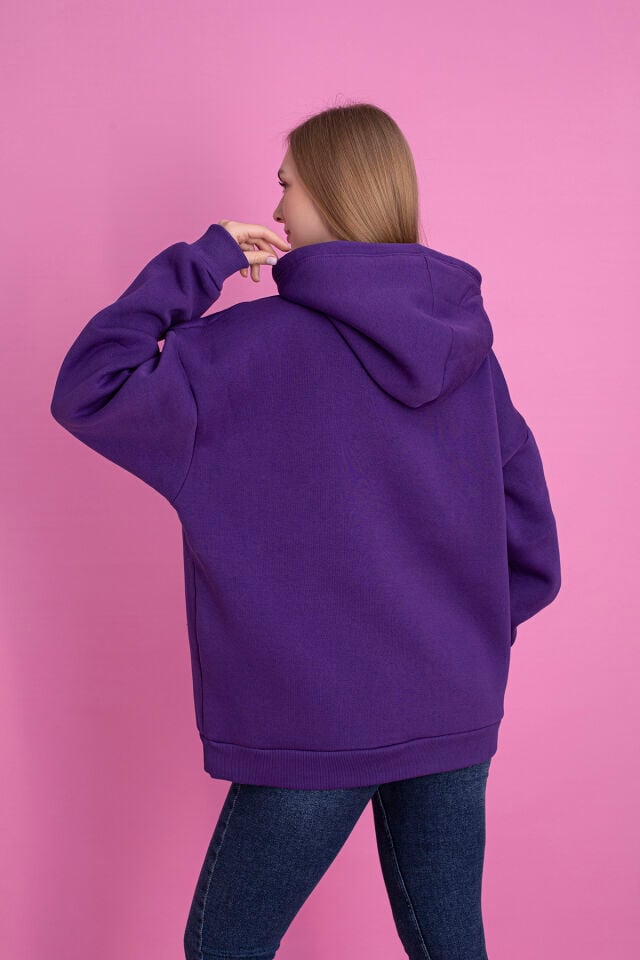 0003 Üç İplik Şardonlu Turuncu  Sweatshirt M - MOR