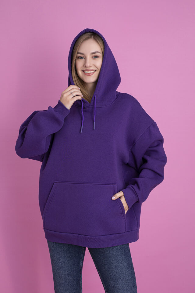 0003 Üç İplik Şardonlu Sarı  Sweatshirt M - MOR