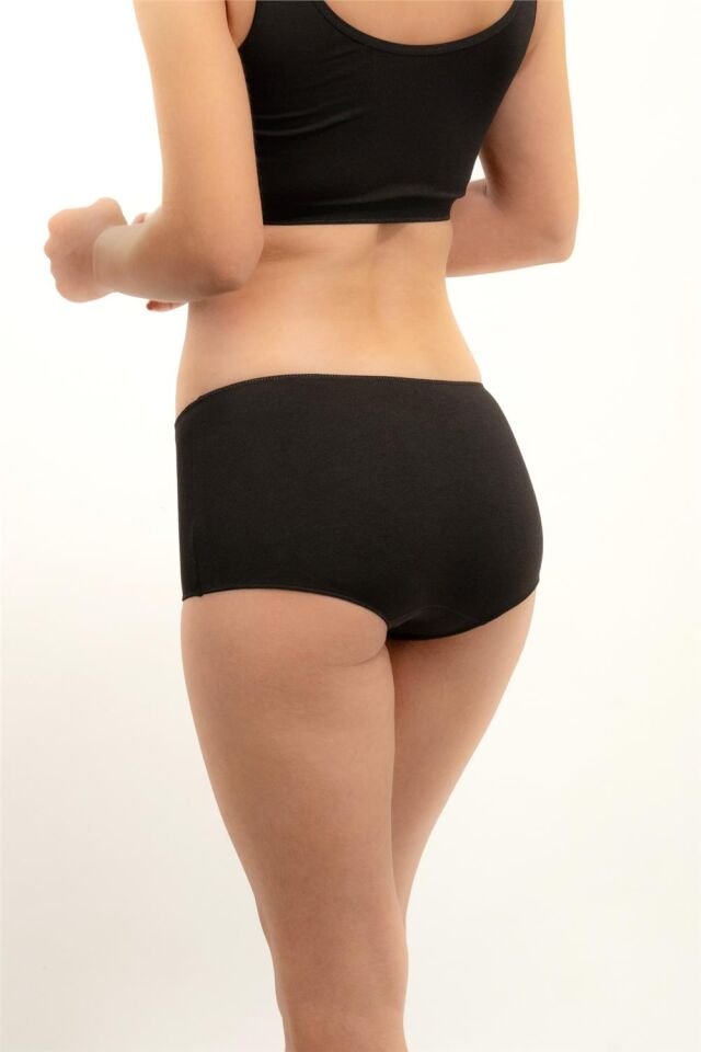 5015 Yüksek Bel İnce Lastik Modal Külot Black