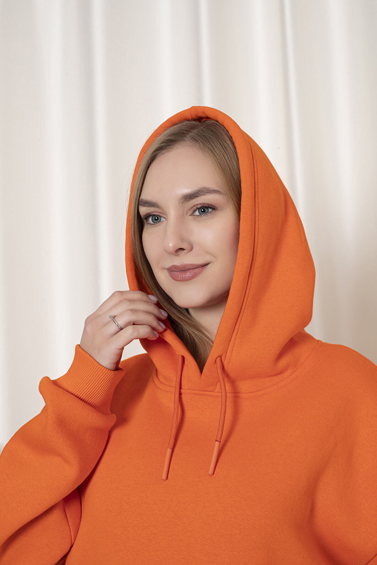 0003 Üç İplik Şardonlu Sarı  Sweatshirt 2XL - TURUNCU