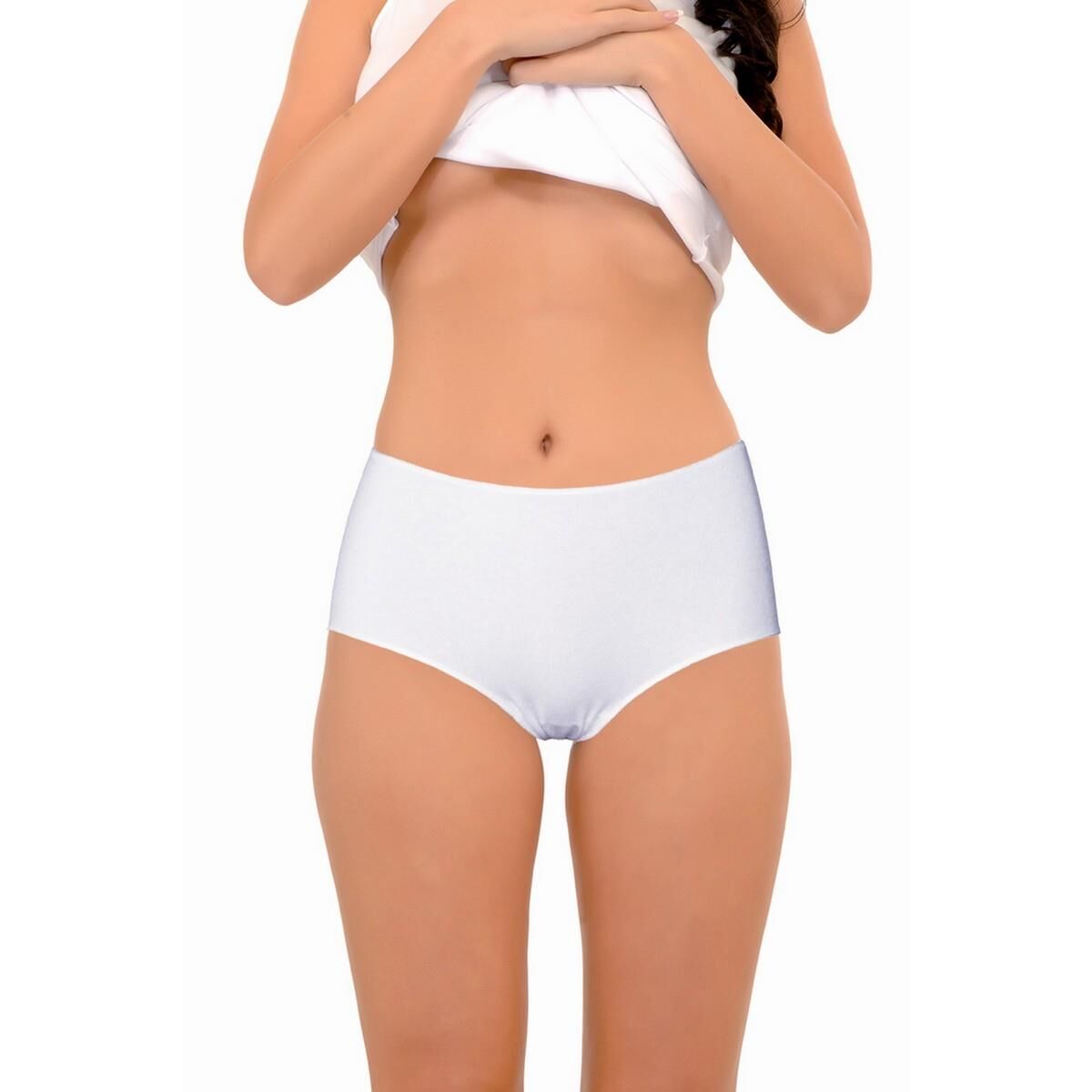 5015 Yüksek Bel İnce Lastik Modal Külot White