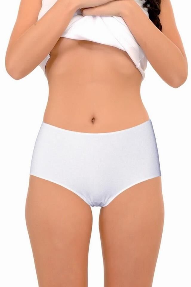 5015 Yüksek Bel İnce Lastik Modal Külot White