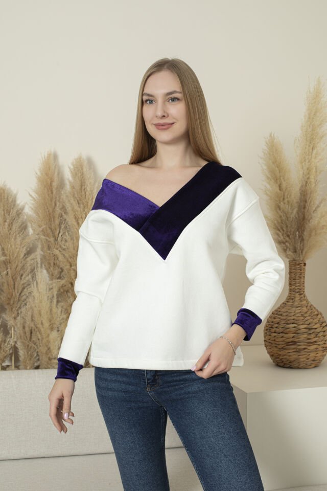 0063 Mor Yaka sweat S - MOR