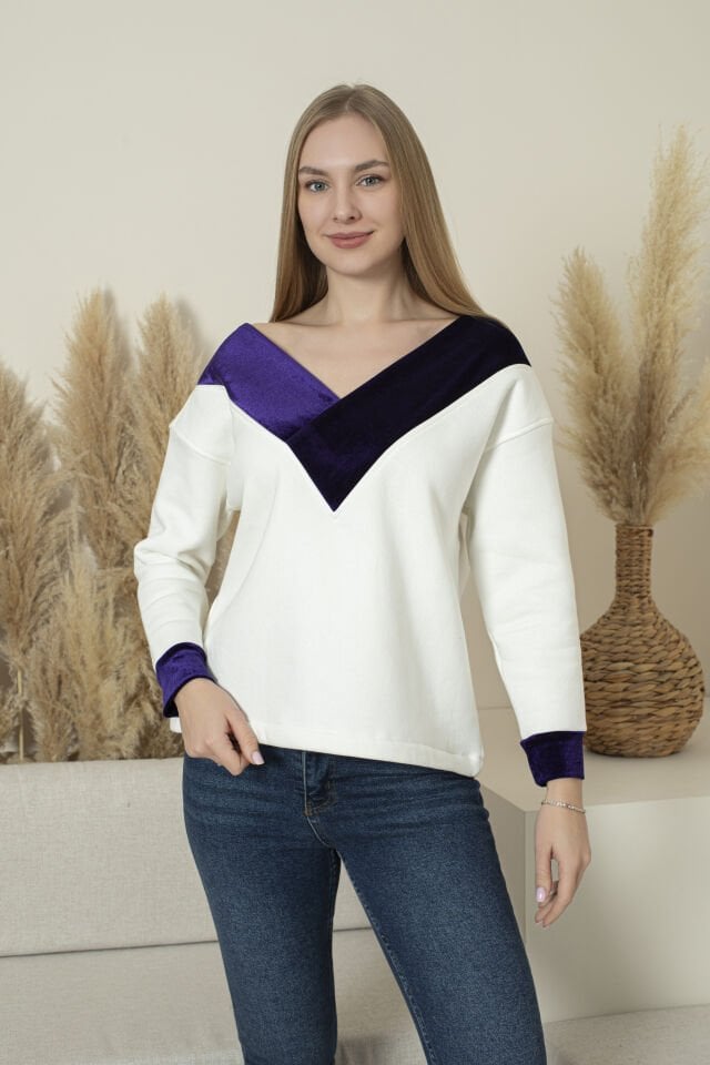 0063 Mor Yaka sweat XL - MOR