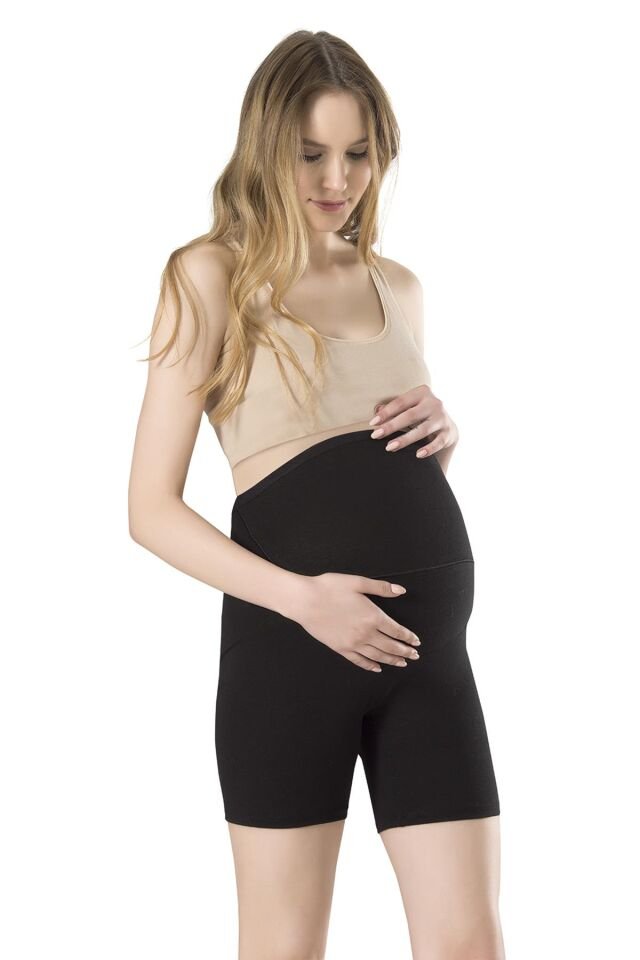 4343 Diz Üstü Hamile Şort-Tayt Black