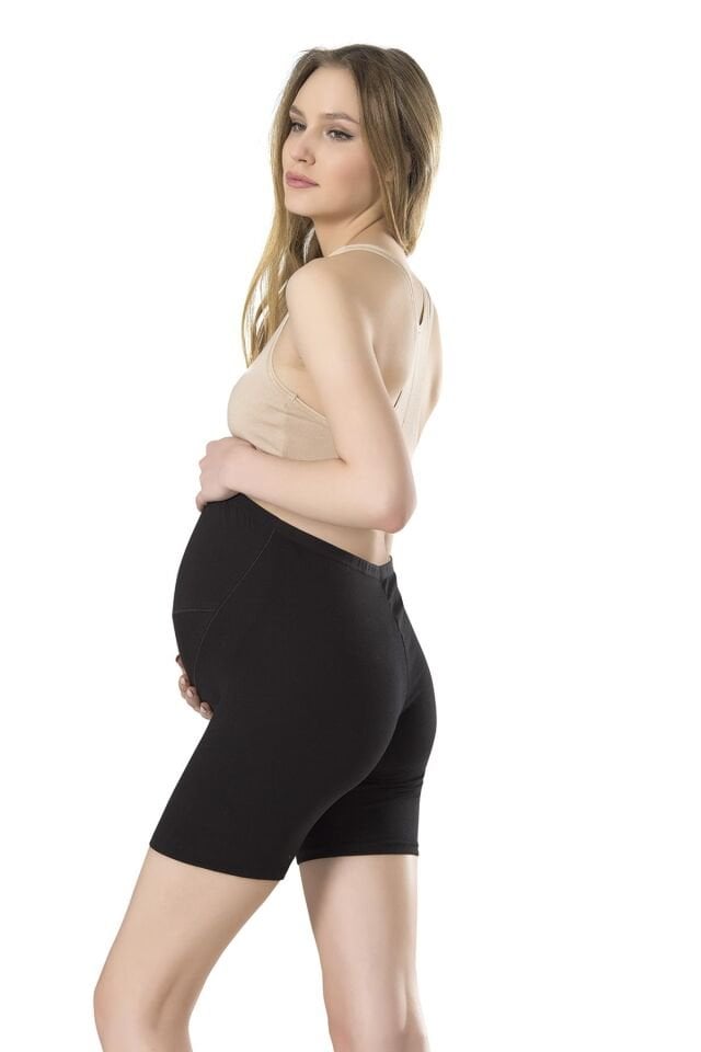 4343 Diz Üstü Hamile Şort-Tayt Black