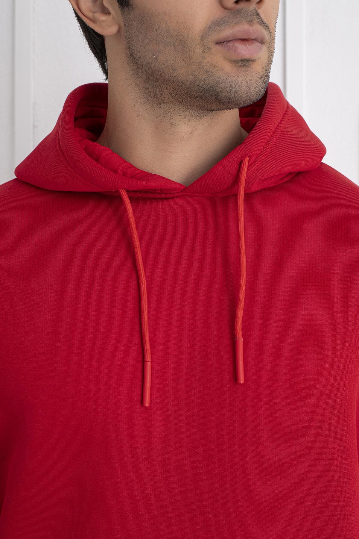 0003 ÜNİSEX KAPŞONLU CEPLİ OWERSİZE SWEAT KIRMIZI