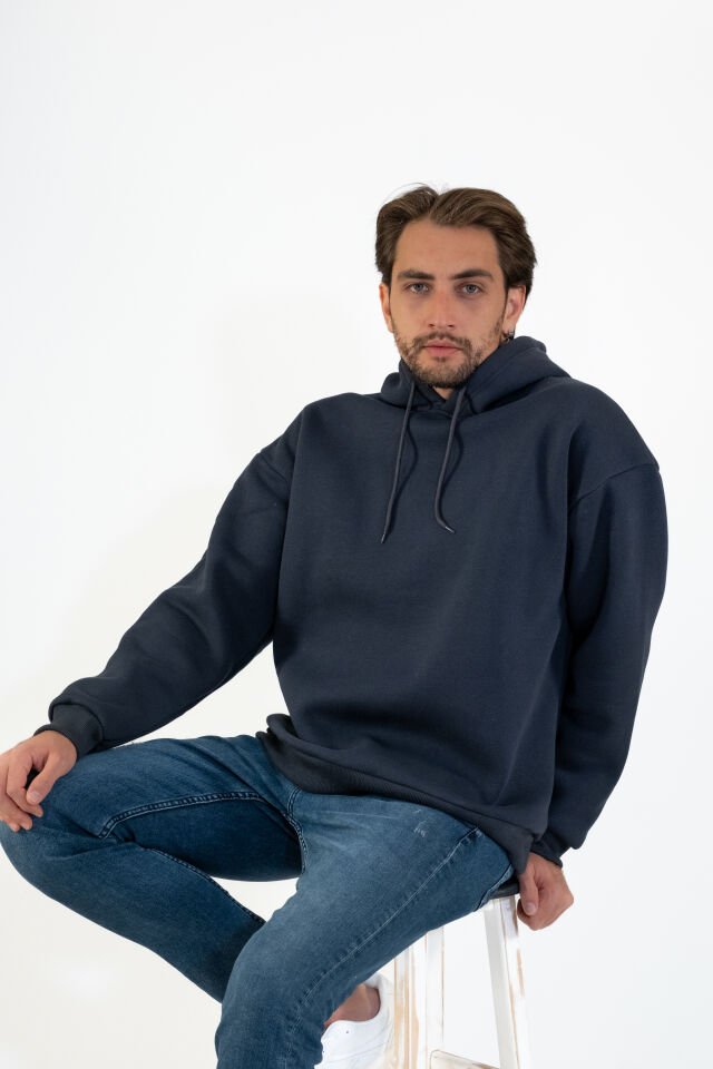 0002 KAPŞONLU CEPSİZ OWERSİZE SWEAT
