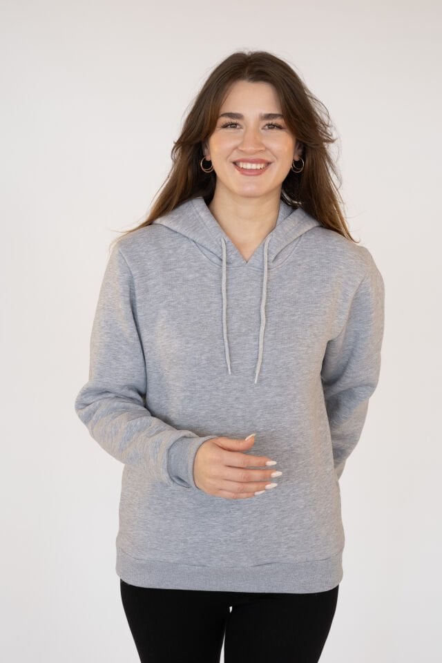 0005ÜNİSEX KAPŞONLU CEPSİZ REGULAR SWEAT