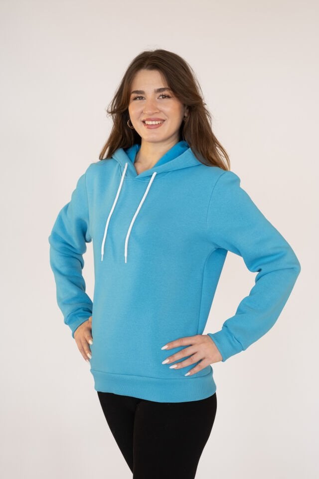 0005ÜNİSEX KAPŞONLU CEPSİZ REGULAR SWEAT