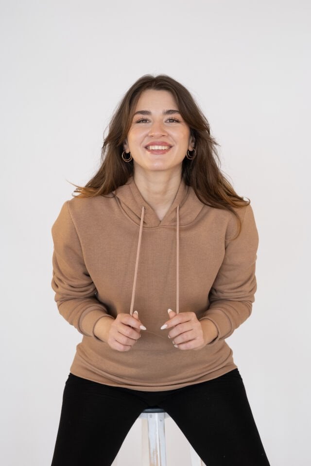 0005ÜNİSEX KAPŞONLU CEPSİZ REGULAR SWEAT