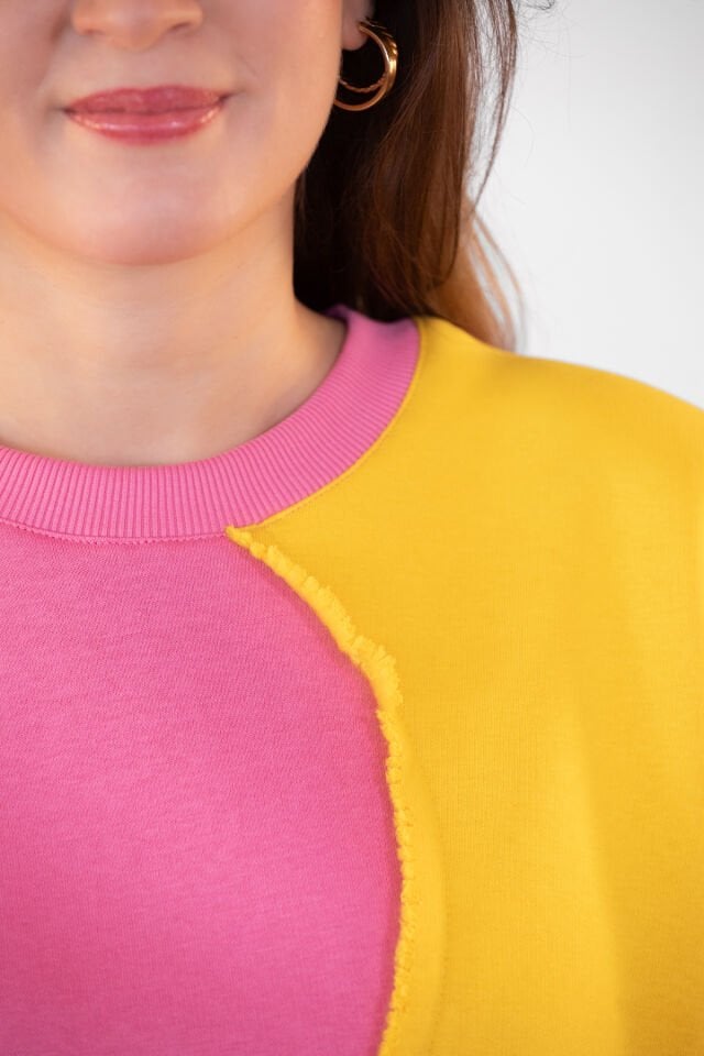 0019 OWERSİZE ÖNÜ 2 PARÇALI DİKİŞİ PÜSKÜLLÜ BAYAN SWEAT