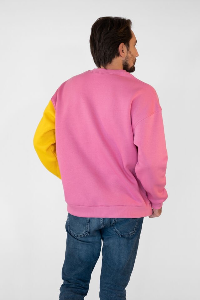 0020 OWERSİZE ÖNÜ 2 PARÇALI DİKİŞİ DÜZ ERKEK SWEAT