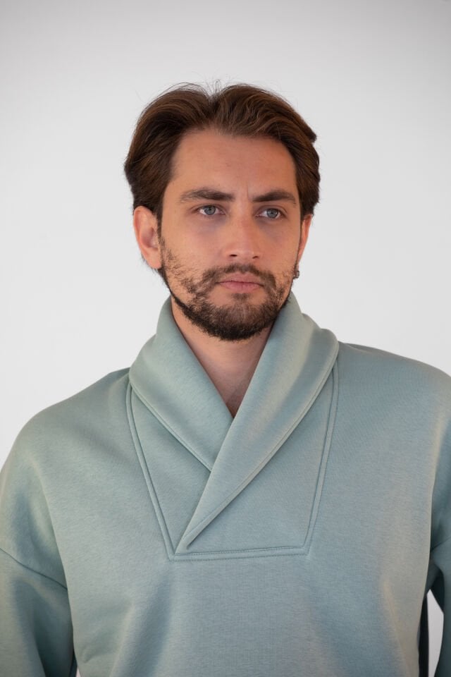 0022 ÜNİSEX OWERSİZE ATKI YAKALI SWEAT