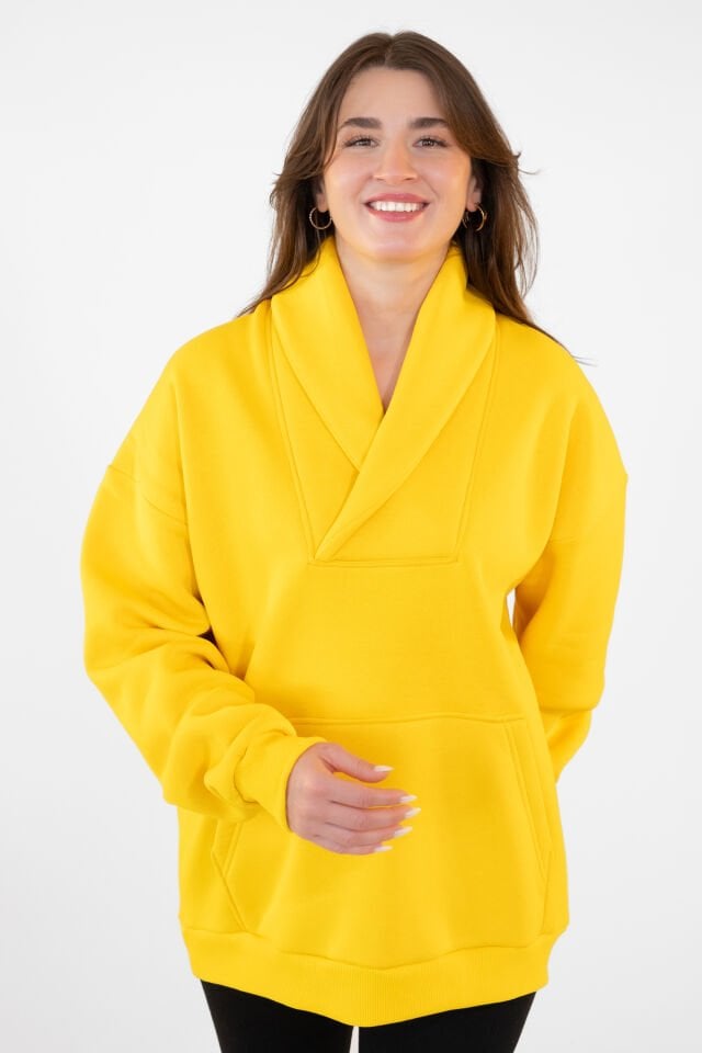 0022 ÜNİSEX OWERSİZE ATKI YAKALI SWEAT