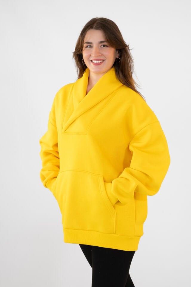 0022 ÜNİSEX OWERSİZE ATKI YAKALI SWEAT