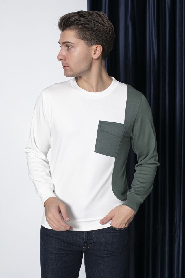 0052 ÖNÜ SÜS CEPLİ REGÜLER SWEAT