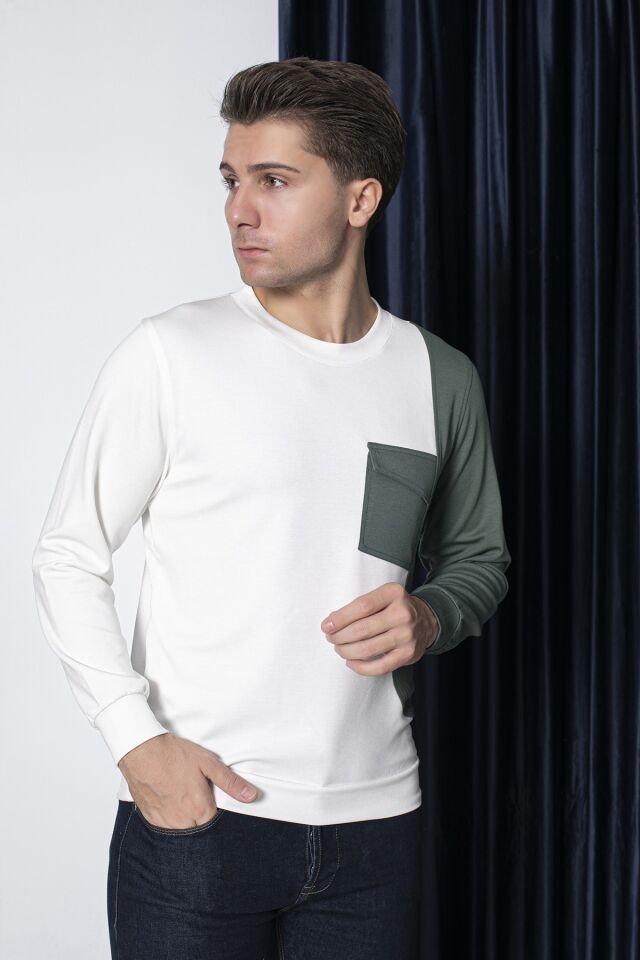 0052 ÖNÜ SÜS CEPLİ REGÜLER SWEAT