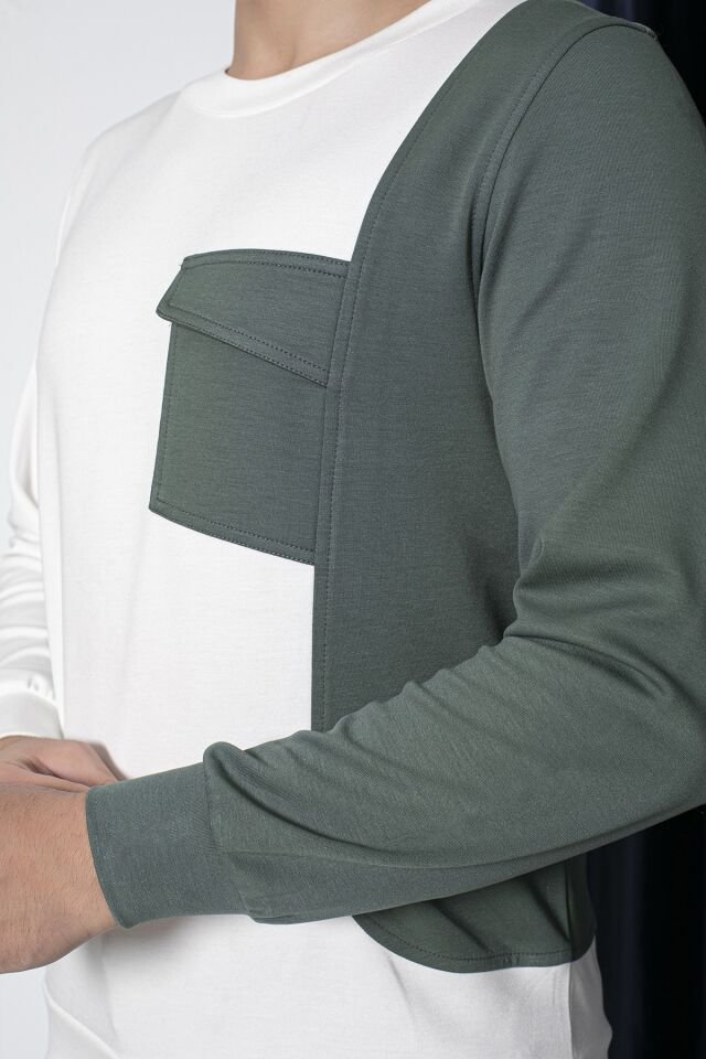 0052 ÖNÜ SÜS CEPLİ REGÜLER SWEAT