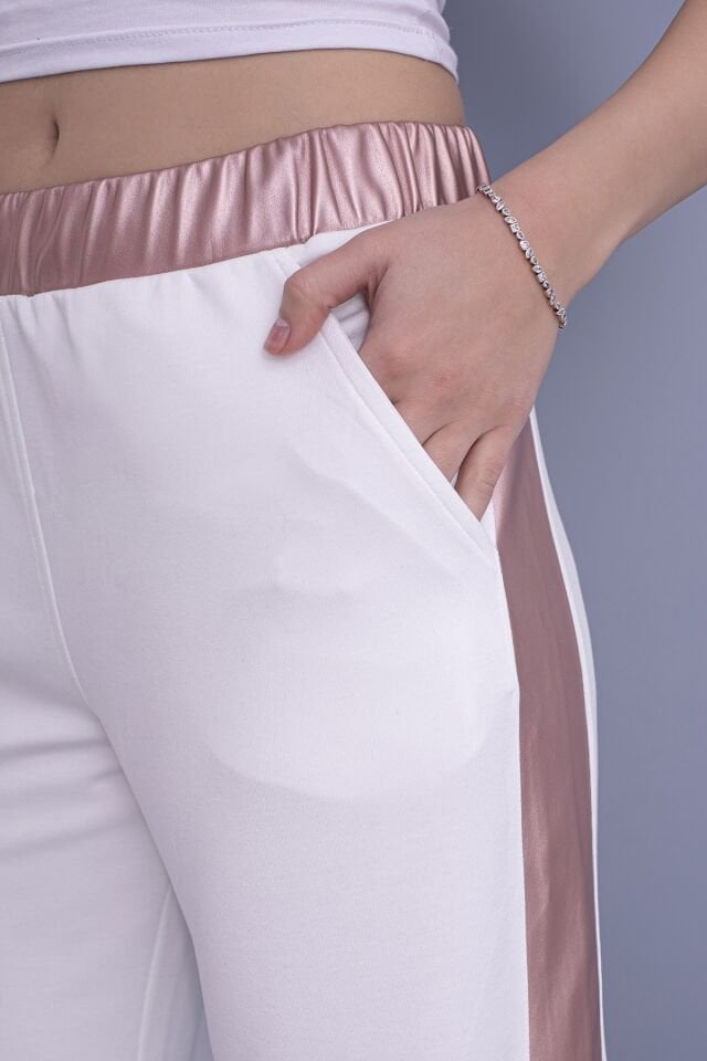 0054 YAN ŞERİT DERİ DETAY İSPANYOL PAÇA BAYAN EŞOFMAN