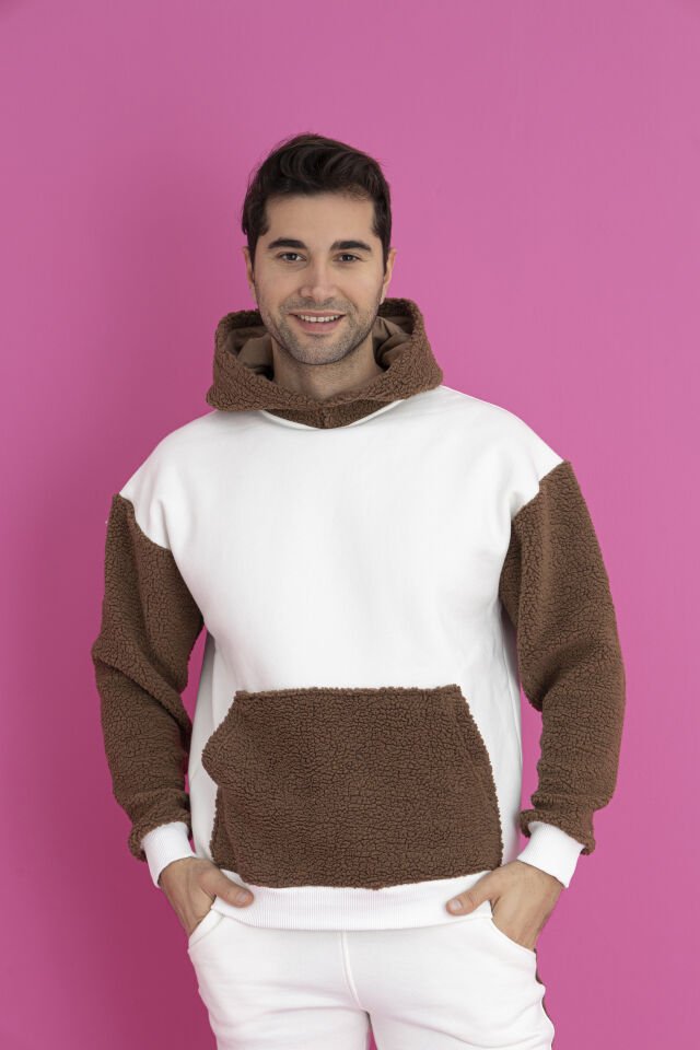 0075 KOL KAPŞON CEP KUZU TÜYÜ OWERSİZE SWEAT