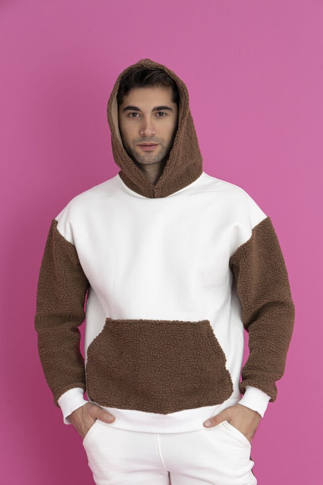 0075 KOL KAPŞON CEP KUZU TÜYÜ OWERSİZE SWEAT