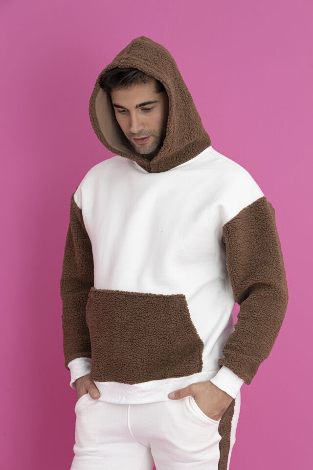 0075 KOL KAPŞON CEP KUZU TÜYÜ OWERSİZE SWEAT