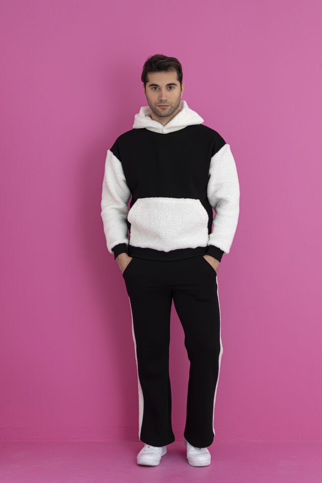 0075 KOL KAPŞON CEP KUZU TÜYÜ OWERSİZE SWEAT