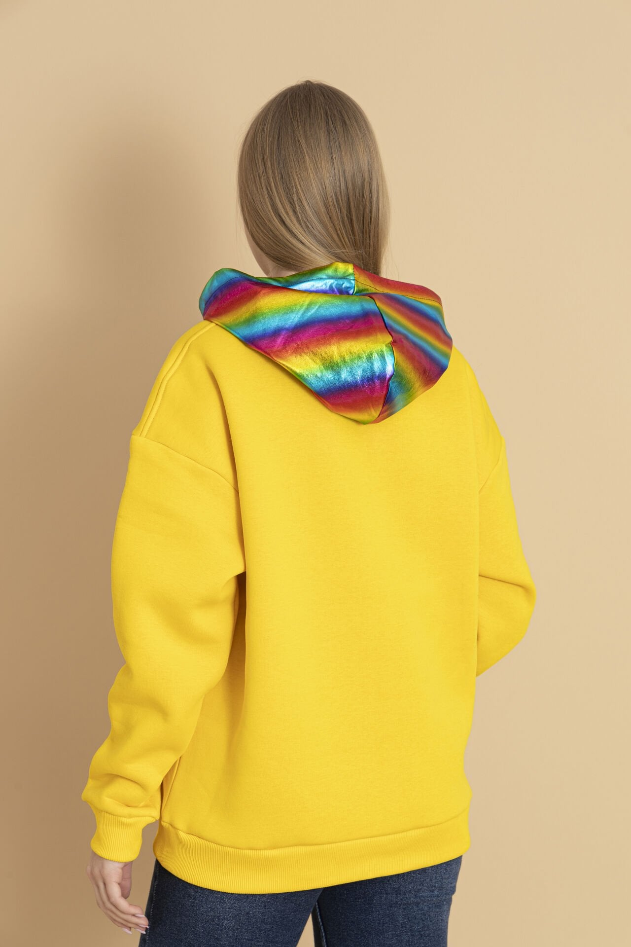 0076 KAPŞON GÖKKUŞAĞI VARAK DESENLİ OWERSİZE SWEAT