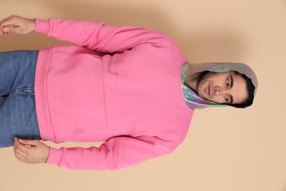 0077 KAPŞON GEÇİŞLİ VARAK DESENLİ OWERSİZE SWEAT