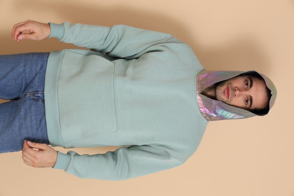 0077 KAPŞON GEÇİŞLİ VARAK DESENLİ OWERSİZE SWEAT