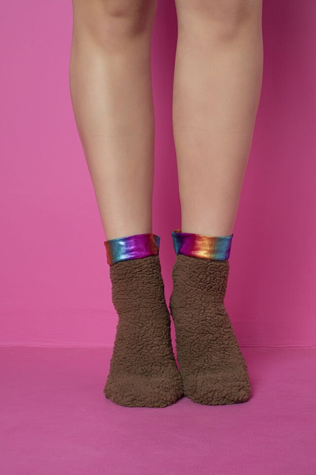 0081 KISA PATİK ÇORAP KUZU TÜYÜ POLAR