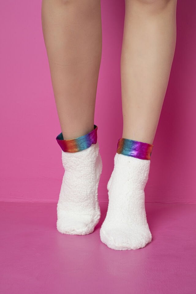 0081 KISA PATİK ÇORAP KUZU TÜYÜ POLAR