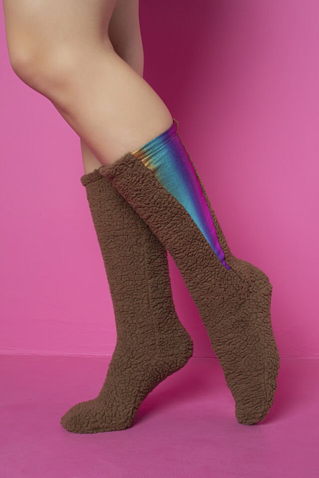 0082 UZUN ÇİZME ÇORAP ÇİFT TARAF POLAR