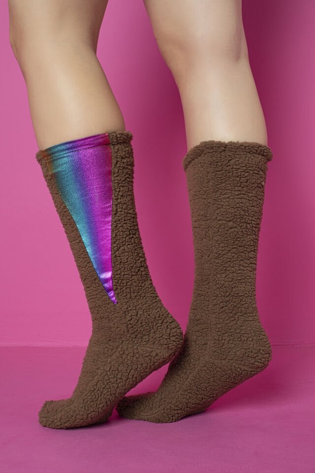 0082 UZUN ÇİZME ÇORAP ÇİFT TARAF POLAR